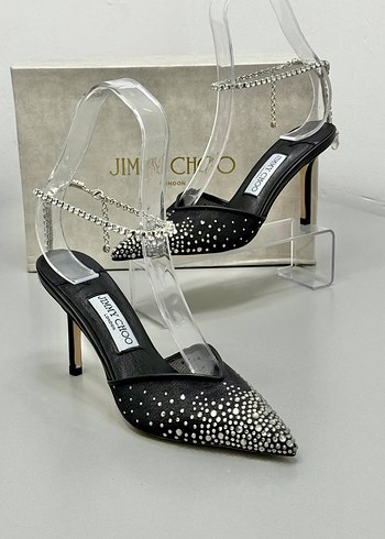 37 Beden siyah Renk Jimmy Choo Siyah Boncuk İşlemeli Stiletto