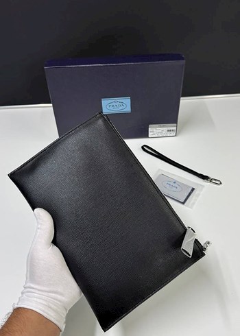 Prada Siyah Modern Clutch Çanta - Görsel 5