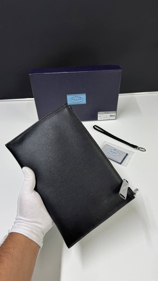 Prada Siyah Modern Clutch Çanta - Görsel 5