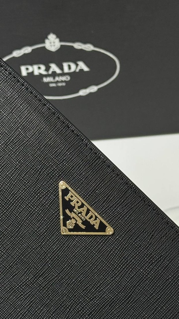 Prada Siyah Modern Clutch Çanta - Görsel 3