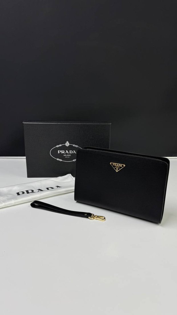 Prada Siyah Modern Clutch Çanta - Görsel 2