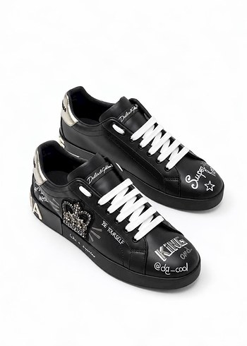 Dolce & Gabbana Siyah Deri Sneaker
