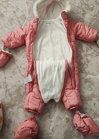Mayoral Kapüşonlu Pembe Bebek Tulumu - Görsel 2