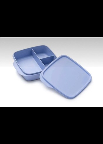 Bölmeli Mavi Plastik Saklama Kabı Tupperware