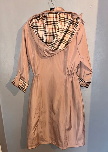 Pembe Kadın Kuşaklı Uzun Trençkot - Görsel 5