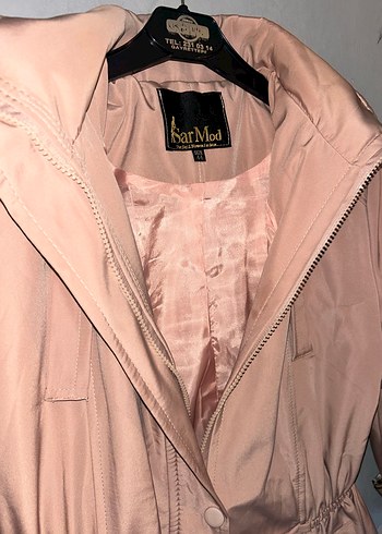 Pembe Kadın Kuşaklı Uzun Trençkot - Görsel 6