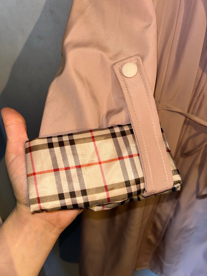 Pembe Kadın Kuşaklı Uzun Trençkot - Görsel 3