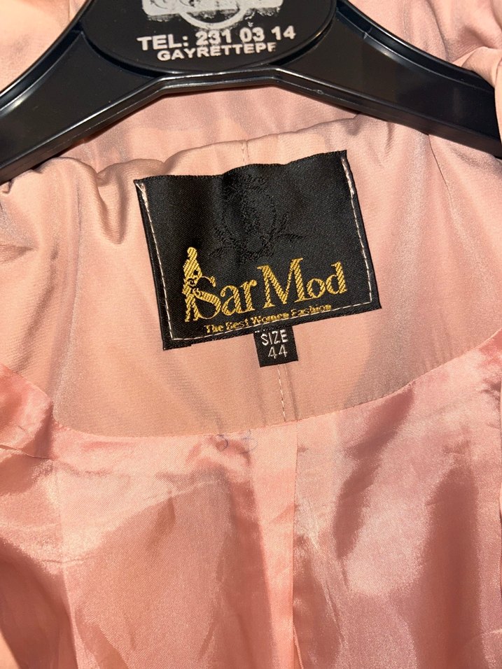 Pembe Kadın Kuşaklı Uzun Trençkot - Görsel 2