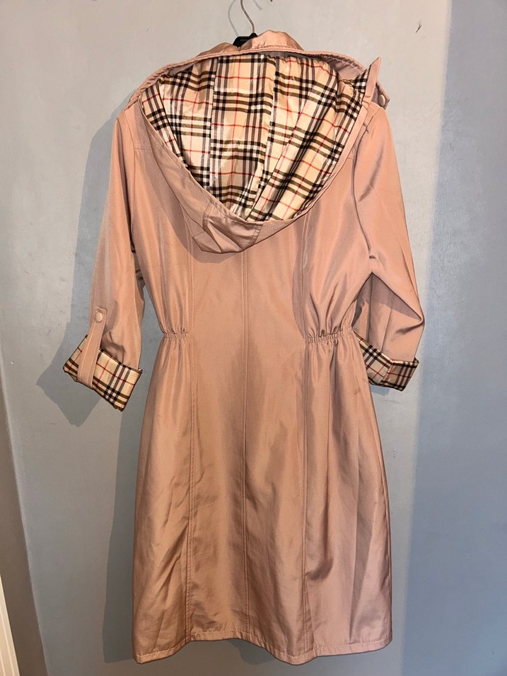 Pembe Kadın Kuşaklı Uzun Trençkot - Görsel 5