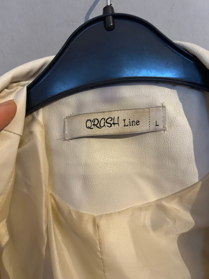 Beyaz Kemerli Deri Kadın Ceket - Görsel 2