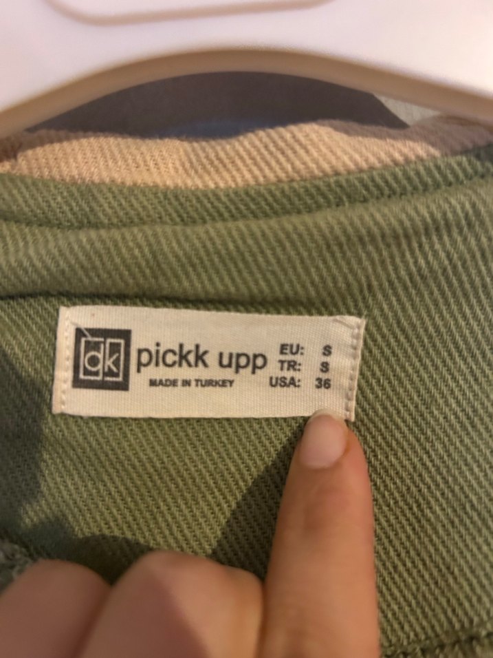 Düğmeli Yeşil Keten Kadın Ceket - Görsel 2