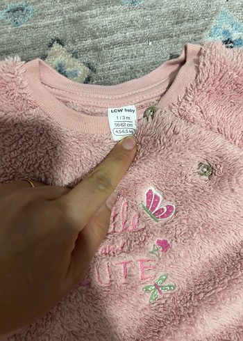 Pembe Nakışlı pelüş Bebek Takımı - Görsel 2