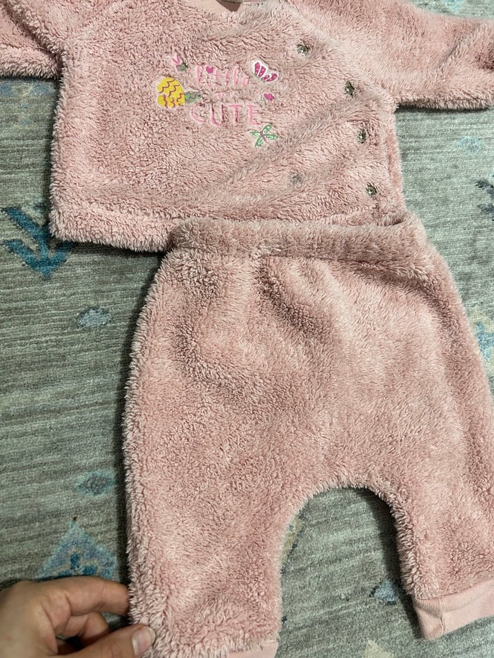 Pembe Nakışlı pelüş Bebek Takımı - Görsel 3