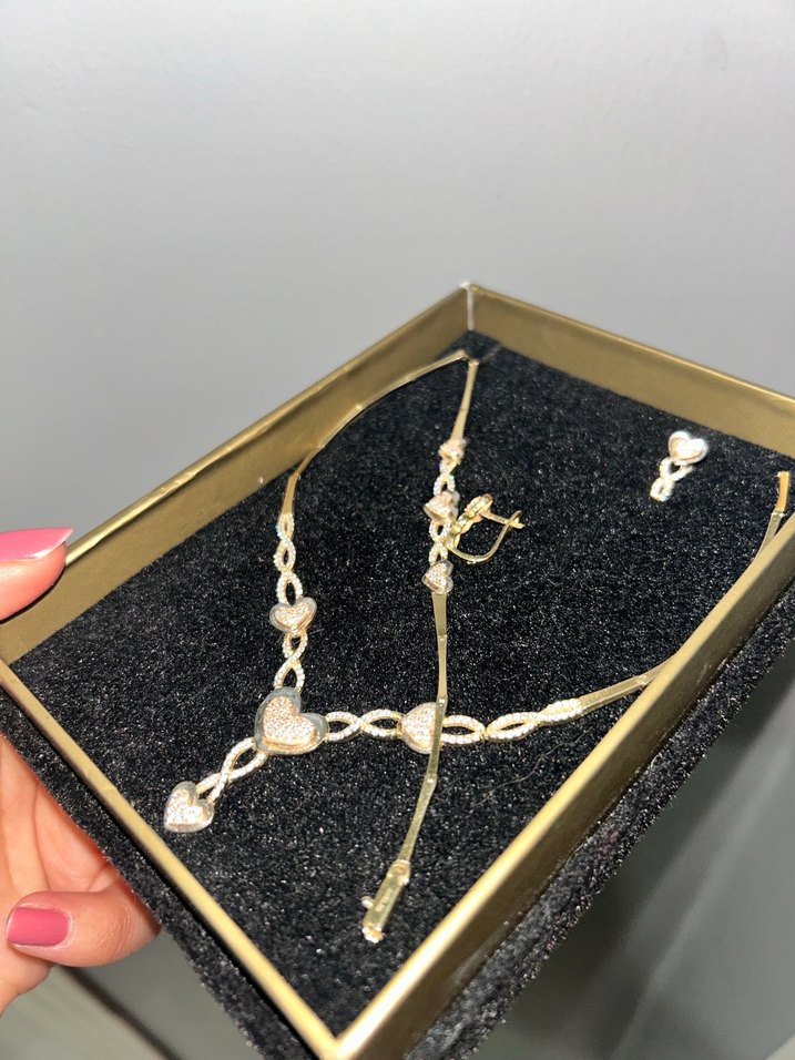 Altın Kalp Detaylı Kadın Takı Seti - Görsel 2