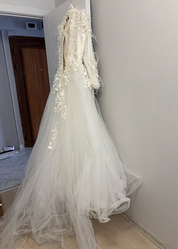 42 Beden Uzun Kollu Bohem Vintage Gelinlik