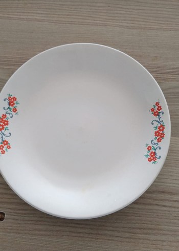 Diğer Beyaz Çiçek Desenli 6'lı Pasta Tabağı