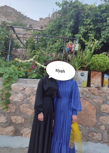 Abiye Boncuk Detaylı Siyah Uzun Kollu Uzun Elbise