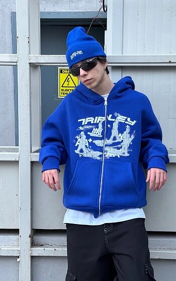 Trıpley oversize zip ceket