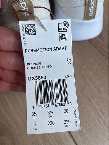 36 Beden ten rengi Renk Adidas orijinal ayakkabı