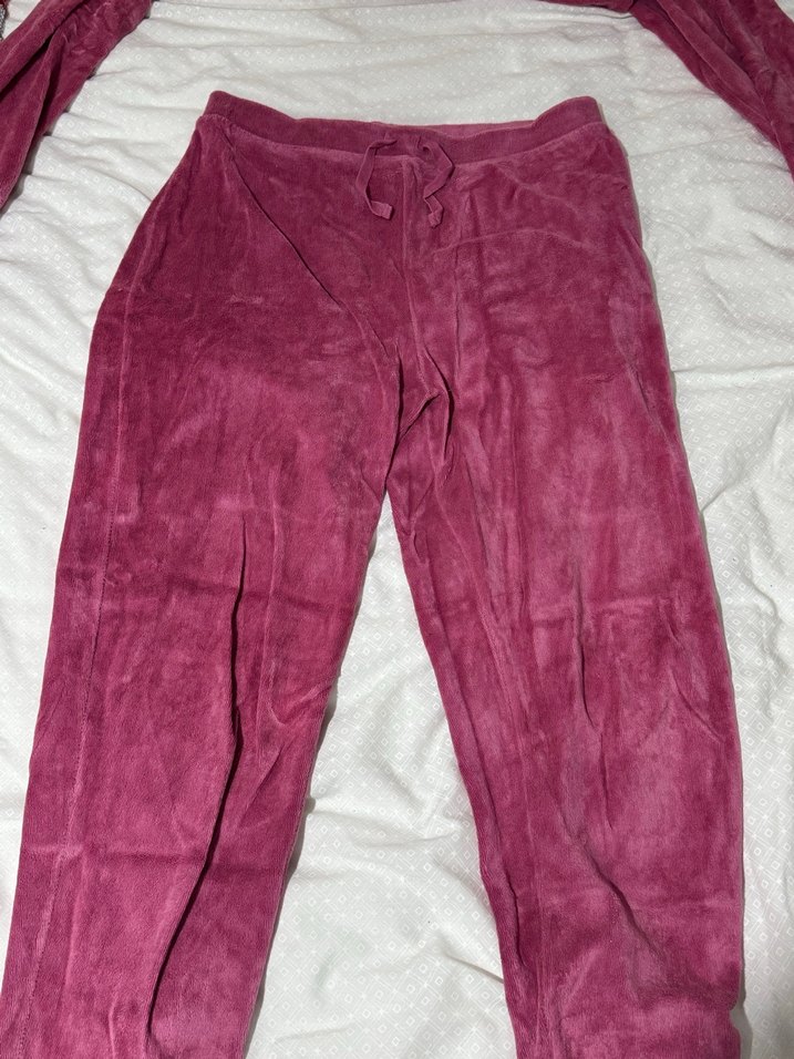 Koyu Pembe Bağlama Desenli Uzun Kollu Kadın Pijama - Görsel 3