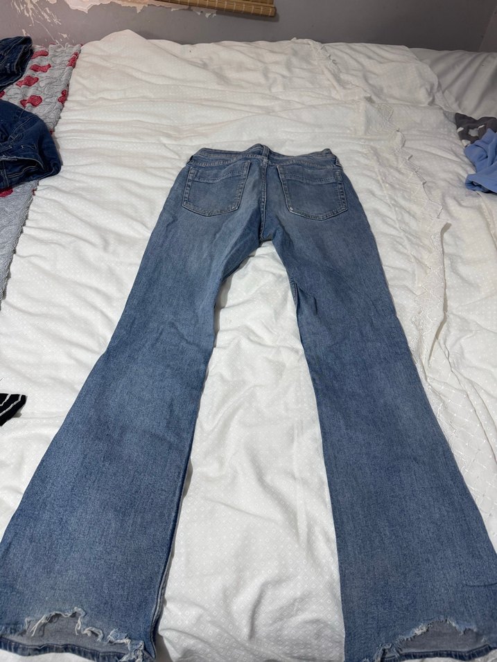 H&M mavi düşük bek ispanyol paça kot - Görsel 2