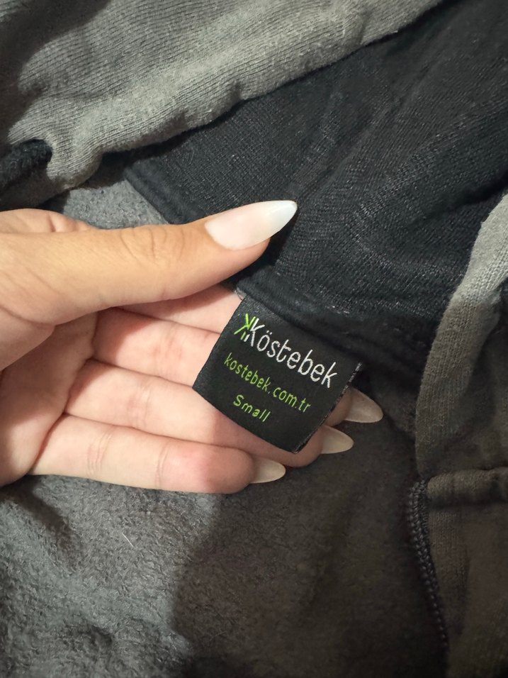 Fermuarlı Gri Kapüşonlu Punk Ceket - Görsel 4