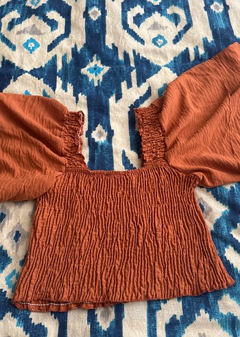 Kahverengi Pilili kollu  Kadın Bluz - Görsel 3