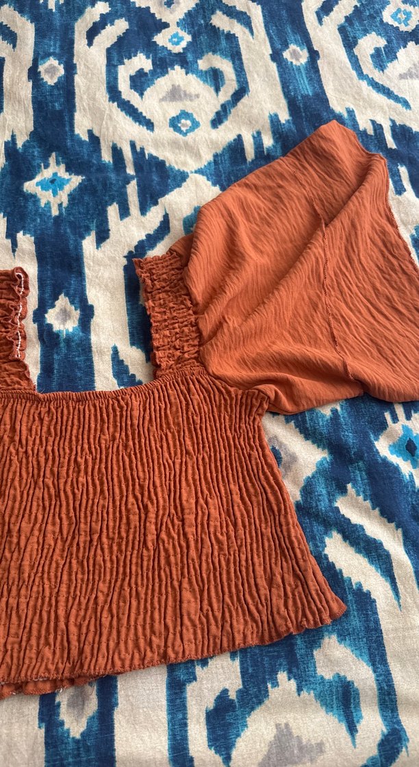 Kahverengi Pilili kollu  Kadın Bluz - Görsel 2