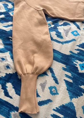 Bej Kadın Triko Boat Neck Kazak - Görsel 3