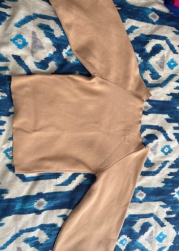 Bej Kadın Triko Boat Neck Kazak - Görsel 2