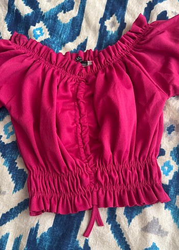 Pembe Bohem Renkli Mini Bluz - Görsel 2