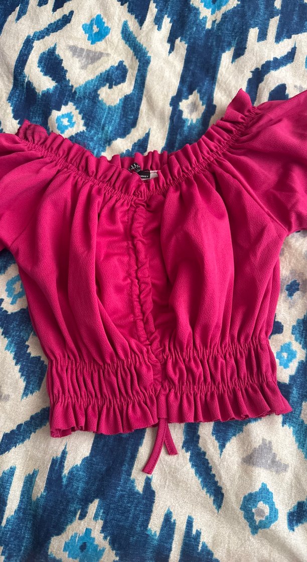 Pembe Bohem Renkli Mini Bluz - Görsel 2