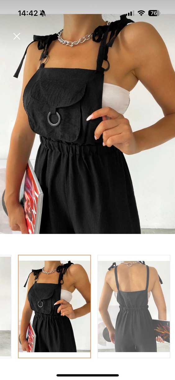 Siyah Bel Detaylı Kadın Tulum - Görsel 2