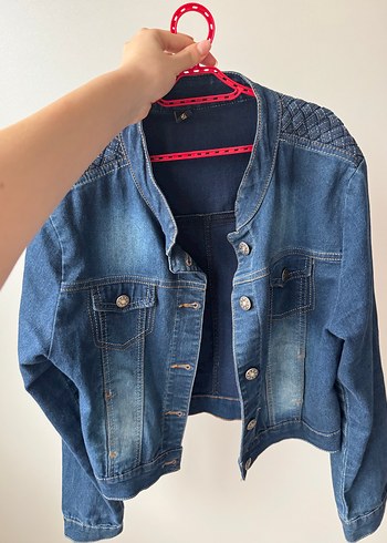 Düğmeli Kadın Mavi Denim Ceket