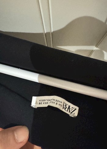 Siyah Mini Keten Kadın Crop Üst - Görsel 4