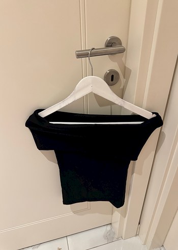 Siyah Mini Keten Kadın Crop Üst - Görsel 6