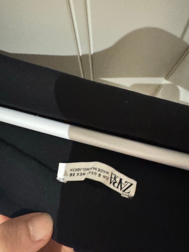 Siyah Mini Keten Kadın Crop Üst - Görsel 4