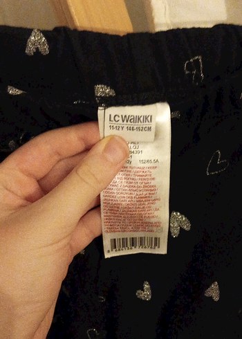 Kız Çocuk Siyah Kalp Desenli Tayt - Görsel 3