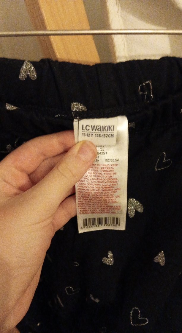 Kız Çocuk Siyah Kalp Desenli Tayt - Görsel 3