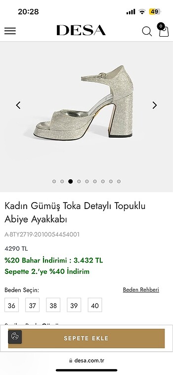 38 Numara Desa Gece Ayakkabısı