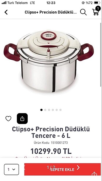 Tefal Clipso Düdüklü Tencere 6L
