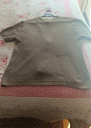 Bej Düğmeli V Yaka Kadın Hırkhaki kisa kollu hirkaa - Görsel 4