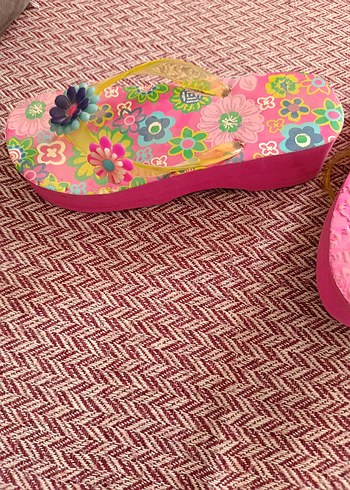 Çiçek Desenli Renkli Dolgu Topuk Terlik - Görsel 5