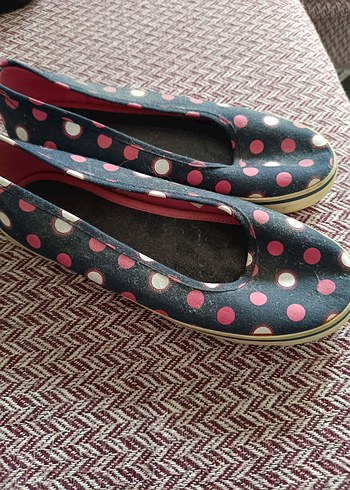 Renkli Puantiyeli Dolgu Topuklu Kadın Babet - Görsel 5