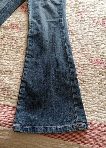 Nakışlı Bohem kot pantolon - Görsel 7