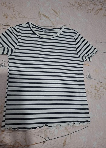 basic fitilli çizgili kadın bluz vücuda oturan