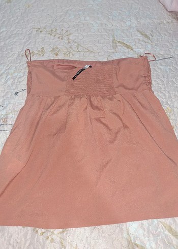 l Beden camel Renk Dantel Detaylı Straplez bluz vintage dollette babydoll y2k