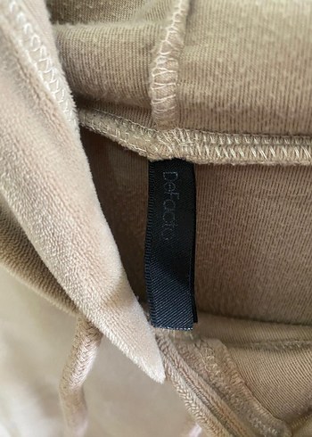 l Beden Gri Süet Kadın Sweatshirt Kapüşonlu