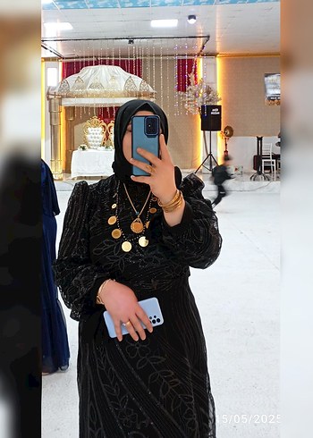 Boncuk Detaylı Siyah Bohem Uzun Elbise
