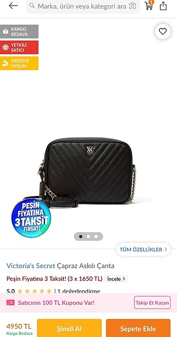  Beden Orjinal Victoria Secret çanta
